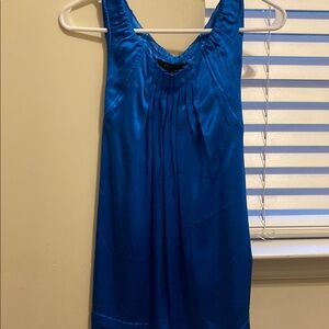 BCBG Max Blue Silk Sleeveless Top